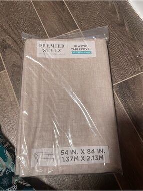 Premier Plastic Tablecover in Taupe Beige